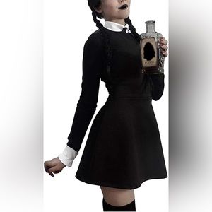 LVCBL Women Dress Cosplay Customes Colar Long Sleeve Vintage Gothic Dress